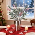 thumbnail image 4 of Simulación de Agujas de Pino Artificiales, Ramas de Pino Falsas, Decoración Navideña de Escritorio, Frutos Rojos Navideños, Agujas de Pino., 4 of 6