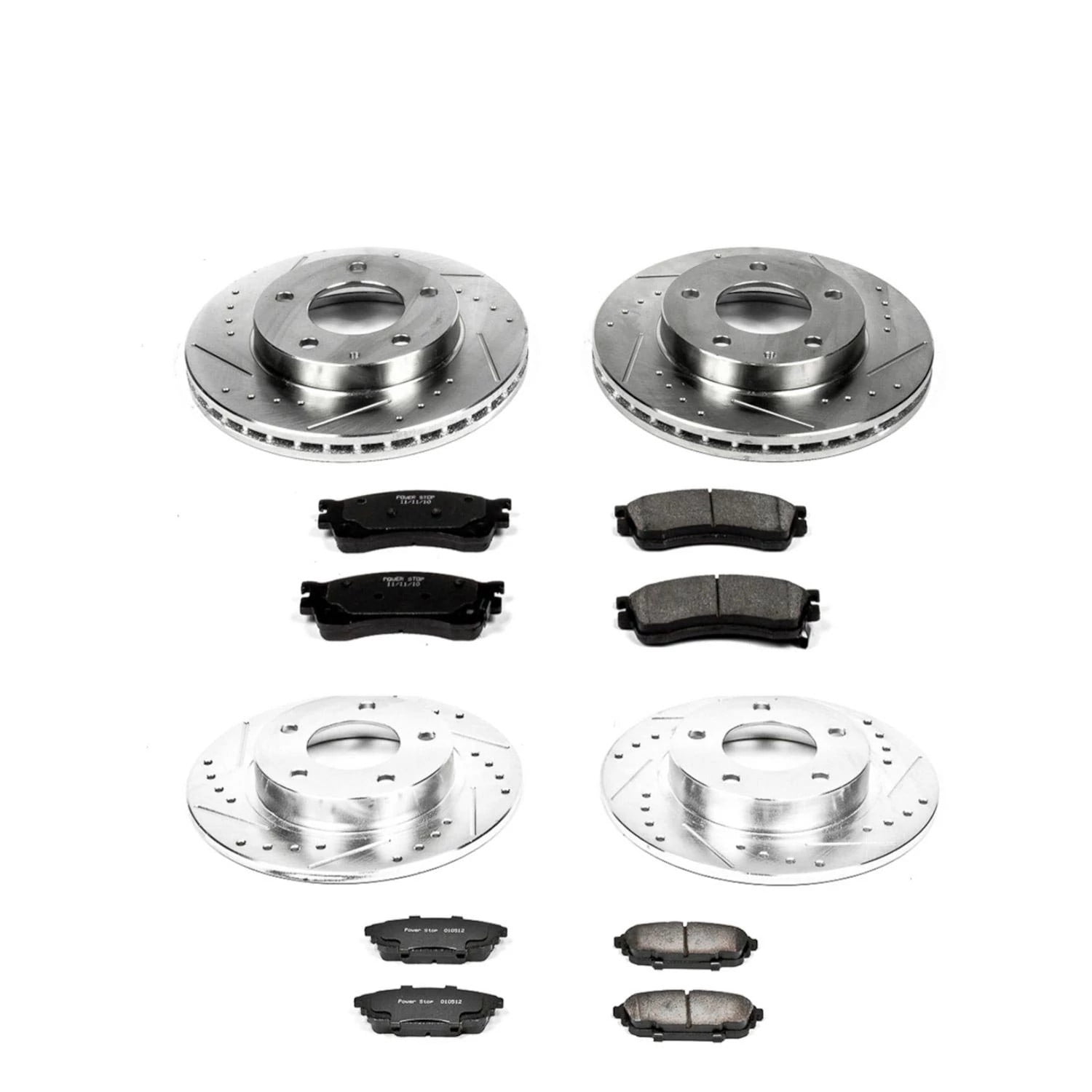 PowerStop Front and Rear Z23 Evolution Sport Carbon-Fiber Ceramic Brake Pad and Drilled & Slotted Rotor Kit Fits: MAZDA Select Models K789