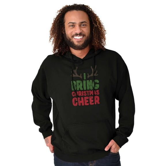 Bring Christmas Cheer Reindeer Antler Hoodie Sweatshirt Women Men Brisco Brands S