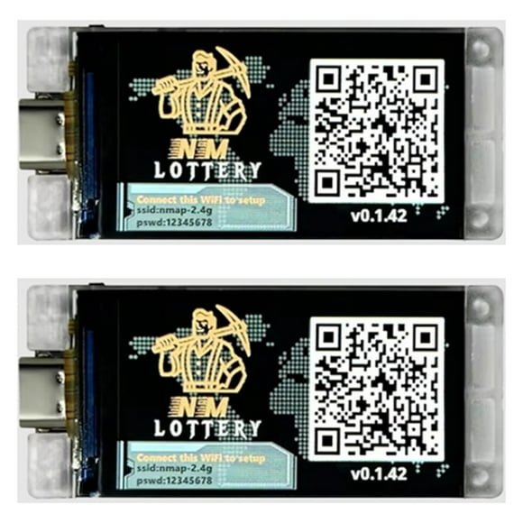 2 Set Nerd Miner V2 ESP32 Crypto Solo Lottery 117KH/S Master T190 Win BTC with Low Power Consumption WiFi Connection