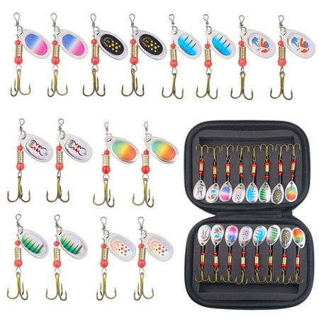 Fishing Spoons Set Lures 16pcs Metal Baits for Casting Spinner Fishing Bait Fishing Lures Kits with Storage Bag Case pike carp