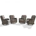 thumbnail image 3 of PARKWELL Outdoor Swivel Gliders Chair Set of 4, Patio Wicker High Back Swivel Rocker Deep Seat Lounge Chair with Gray Cushions for Balcony Deck, Gray Wicker, 3 of 10