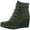 Olive Microfiber, variant on Shoes Womens Lada Lace-Up Ankle Wedge Boots