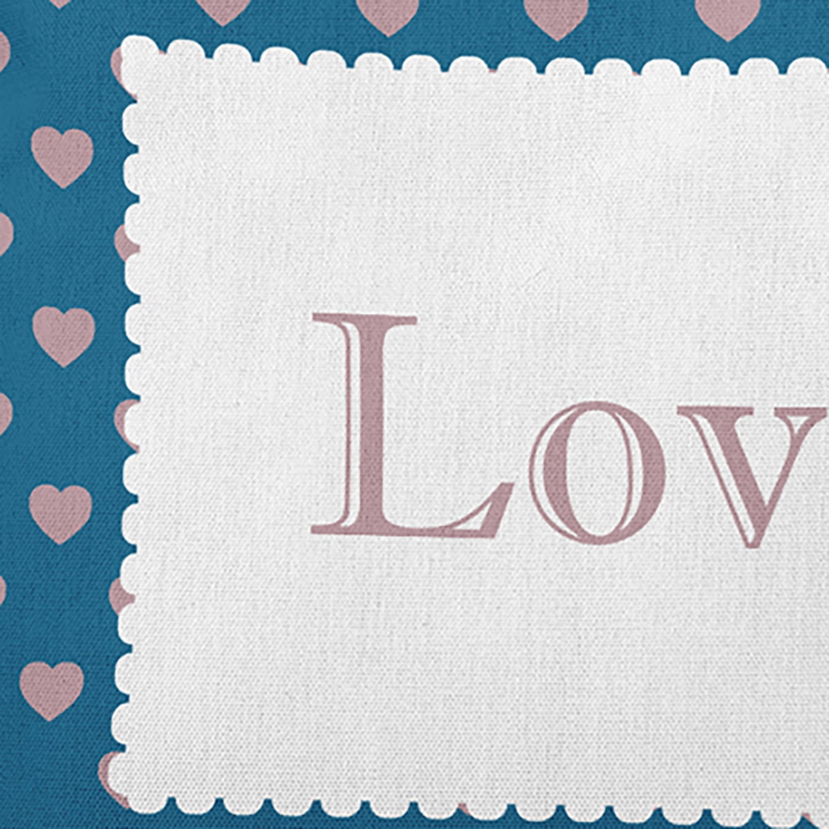 16" x 16" Simply Daisy Love Polyester Accent Pillow, Teal Qty 1