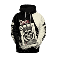 thumbnail image 2 of Lotusprinthandmade Personalized Skull Queen and King Matching Couple Hoodie 3D (Lightweight) S-5XL Multicolor (2XL) (Style 3), 2 of 5