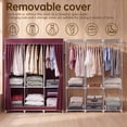 thumbnail image 3 of Two Size Portable Closet Storage Organizer Clothes Wardrobe Shoe Clothing Rack Shelf Dustproof Non-woven Fabric,Quick and Easy to Assemble, 3 of 9