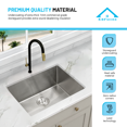 thumbnail image 4 of KBFmore Tight Radius 23 inch 16 Gauge Single Bowl Undermount Kitchen Sink with Sink Strainer, 4 of 9