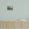thumbnail image 2 of Summer Coastal Vacation Cottage Landscape Painting Black Framed Art Print Wall Art, 2 of 7