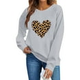 thumbnail image 4 of Juebong Oversized Sweatshirt For Women Womens Valentine's Day Love Heart Print O Neck Sweatshirt Casual Long Sleeve Round Neck Loose Fit Pullover Tops,Gray shirts for women,XL, 4 of 5