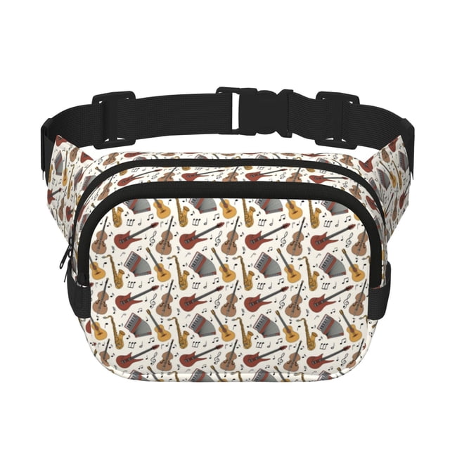 Bingfone Sac Banane Guitare pour Femmes Sac de Taille à la Mode avec Sangle Réglable Imperméable Partout Sac Bandoulière pour Entraînement Course Voyage