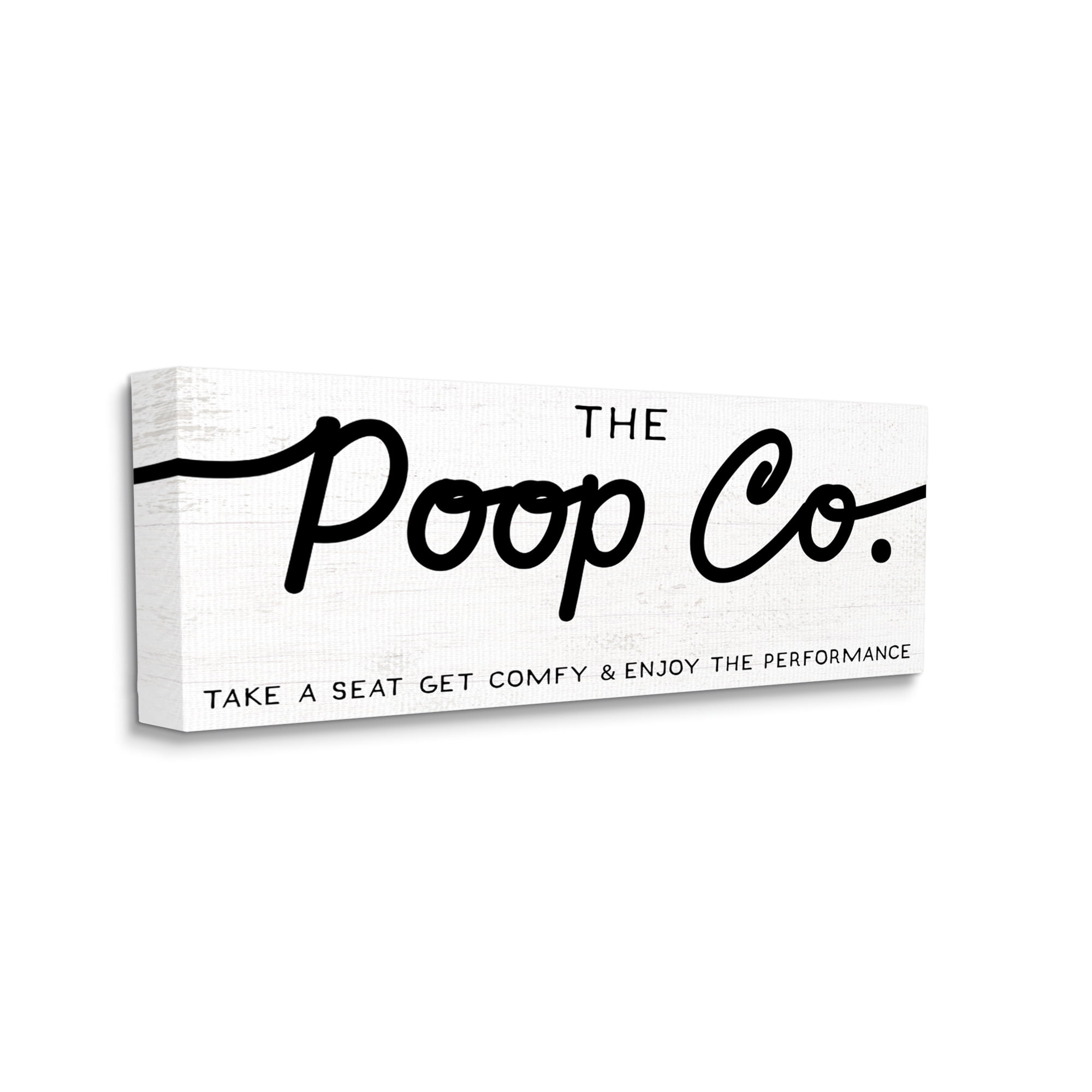 Stupell Industries The Poop Co. Funny Bathroom Sign Get Comfy, 40 x 17, Design by Daphne Polselli