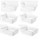 thumbnail image 1 of Cesta de plástico pequeña para almacenamiento, cesta doméstica blanca, 6 piezas, 1 of 6