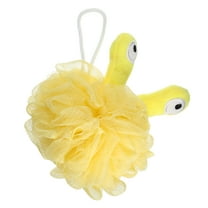 Unique Bargains 1 Pc Cartoon Bath Shower Loofah Sponge Body Puffs for Bathroom 5.51"x4.72" Yellow