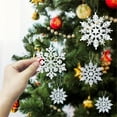 thumbnail image 6 of ZHANQUNE Glitter Snowflake Decorations 36-Pack Christmas Tree Ornaments Plastic Gold Snowflakes for Window Door Holiday Winter Party Decor, 6 of 6