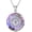 B-Purple eyes, variant on Blue Evil Eye Protection Necklace Sterling Silver Round Crystal Blue Evil Eye Necklace Good Luck Round Eye Pendant Necklace for Women