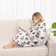 thumbnail image 4 of White Cow Strawberry Heart Pattern Blanket Hoodies for Kids 6-13YR Oversize Wearable Blanket Hoodies for Boys Girls Teens, 4 of 7
