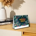 thumbnail image 2 of Small Floral Desk Calendar with Horizontal Gold Coils, Desktop Standing Monthly Flip Schedule Planner for Home and Classroom, January 2025 to June 2026, Version C807, 2 of 4