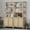 Light Oak, variant on SICOTAS 71" Tall Bookcase with Doors, Boho 5 Tier Rattan Bookshelf Set of 2, Mid-Century Bookcase with Storage Cabinet for Living Room, Bedroom, Library & Home Office in Oak