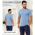 thumbnail image 4 of EA'S SECRET Men's Undershirts Bamboo Moisture-Wicking Crewneck T Shirts, Slim Fit Stretch Soft Tees for Men, 3 or 6 Pack(Heather Blue/Heather Gray/Heather Red,2XL), 4 of 7