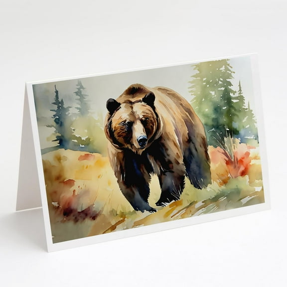 Carolines Treasures DAC2925GCA7P 0.01 x 5 x 7 in. Grizzly Bear Greeting Cards - Pack of 8