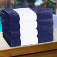 thumbnail image 3 of Superior Cabana Striped 4-Piece Oversized Cotton Beach Towel Set, Blue, 3 of 8