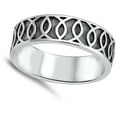 thumbnail image 4 of Oxidized Round Circle Loop Knot Wedding Ring 925 Sterling Silver Band Jewelry Female Male Size 10, 4 of 4