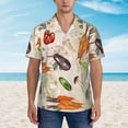 thumbnail image 2 of Honeii Cute Vegetables Print Men’s Hawaiian Shirt,Classic Button-Down Short Sleeve Shirt, for Beach, Vacation, and Outdoor Activities,Medium, 2 of 7