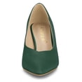 thumbnail image 2 of BLISSFUL STEP Escarpins Habillés à Petit Talon Bas pour Femme à Bout Pointu Vert Foncé (Taille 6), 2 of 6