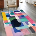 thumbnail image 2 of 3'x5' Area Rugs, Colorful Geometric Indoor Outdoor Area Rug for Living Room Bedroom, Abstract Modern Art Color Block Washable Bathroom Rugs Kitchen Floor Carpet Mats Home Decor Aesthetic, 2 of 8