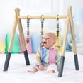thumbnail image 3 of Costway Gimnasio para Bebés con Juguetes para Dentición Desarrollo Cerebral Plegable de Madera para Niños +3 Meses Gris 66 x 40 x 60 cm, 3 of 9