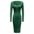 thumbnail image 4 of Ediodpoh Elegant Sweater Dress Long Ribbed Knitted Bodycon Turtleneck Slit Hem Casual Winter Pullover Maxi Dress Sweater Dress for Women Green XXL, 4 of 6