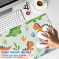 thumbnail image 4 of Long Mouse Pads for Desk,LightGreen Cartoon Dinosaurs Leaves Desk Mats on Top Of Desks, Desk Mouse Pad Extra Large with 3mm Non-Slip Base and Stitched Edge for Gaming,Work,Home 31.5"x11.8", 4 of 5
