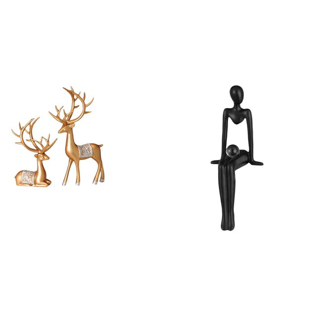 Escultura De Resina De Reno Pensador Europeo, Figura Abstracta Coleccionable Para Amantes De Los Ciervos, Para Decoración De Estanterías De Oficina En Casa.