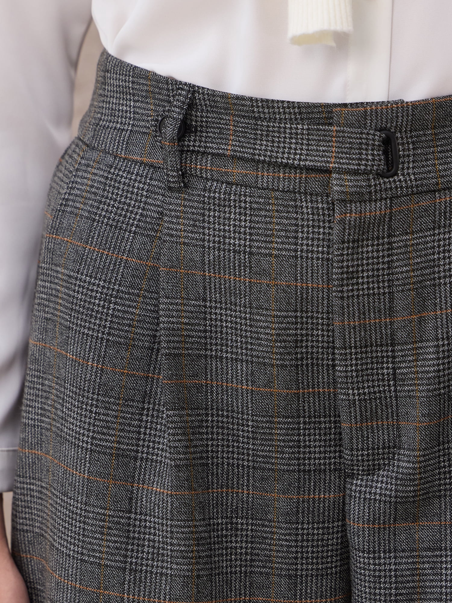 DARING DIVA Women's Plaid Vintage Houndstooth Wide Leg Trousers for Work 2XL Dark Grey