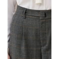 thumbnail image 4 of DARING DIVA Women's Plaid Vintage Houndstooth Wide Leg Trousers for Work S Dark Grey, 4 of 7