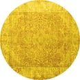 thumbnail image 1 of Ahgly Company Indoor Round Abstract Yellow Contemporary Area Rugs, 7' Round, 1 of 4