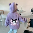 thumbnail image 3 of Thickened Lambhair Anime Sanrioed Kuromi Y2K Girl Cartoon Hooded Jacket Top for Kawaii Kids - Cozy Autumn Winter Outwear Clothing, 3 of 6