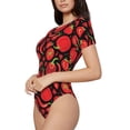 thumbnail image 2 of The Xecao Tomatoes And Chili Women's Crew Neck Body Suit, a short-sleeved bodysuit and basic swimsuit, both comfort and style for dating and daily life, 2 of 9