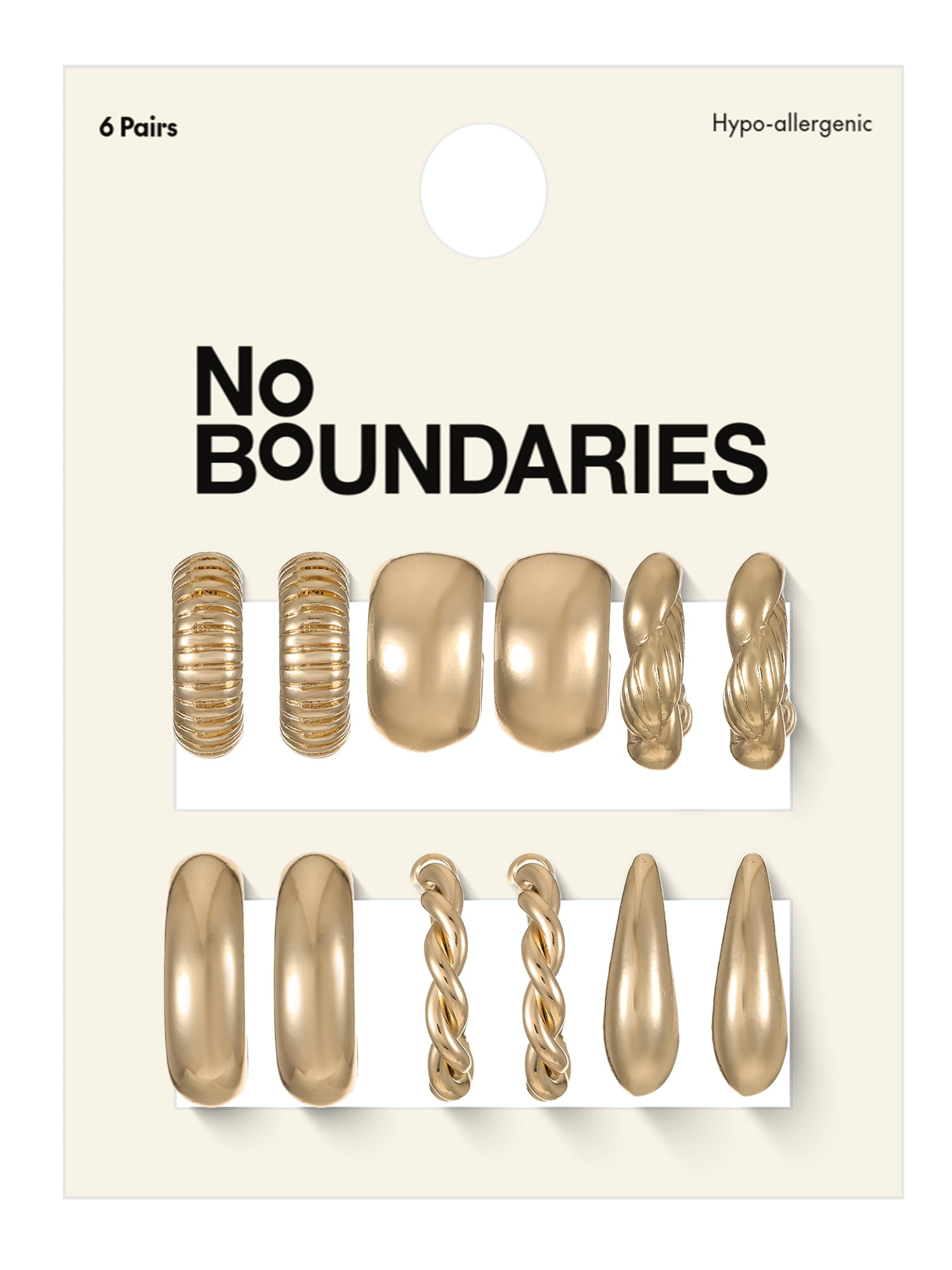 No Boundaries Earring Set, Gold Tone, 6-Piece