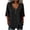 L0018 Black, variant on Women's Wrap Front V-Neck Button-up Shirt Waist Blouse with Three-Quarter Sleeve for Office and Casual Wear