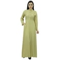 thumbnail image 4 of Bimba Women's Mandarin Collar Plain Jilbab Dress With Pockets Full Sleeve Maxi, 4 of 5