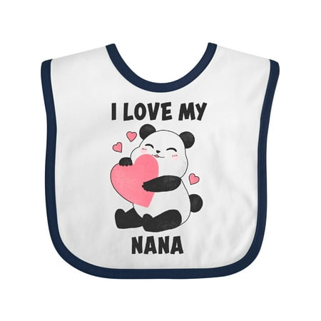 

Inktastic I Love My Nana with Panda Illustration Gift Baby Boy or Baby Girl Bib