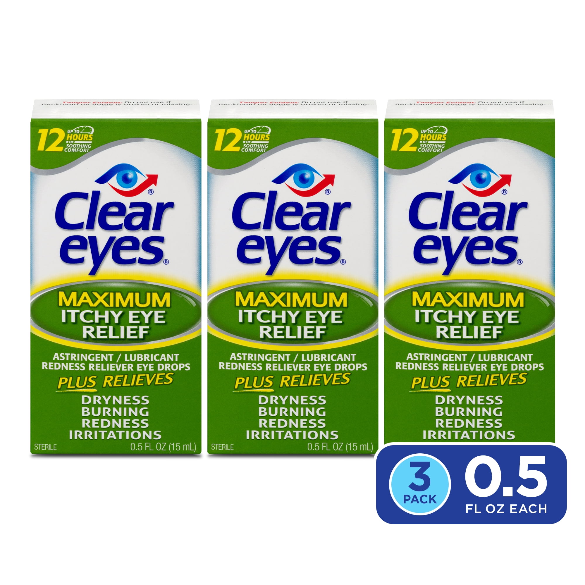 Clear Eyes Maximum Itchy Eye Relief Eye Drops, Relieves Itchy Eyes, 0.5