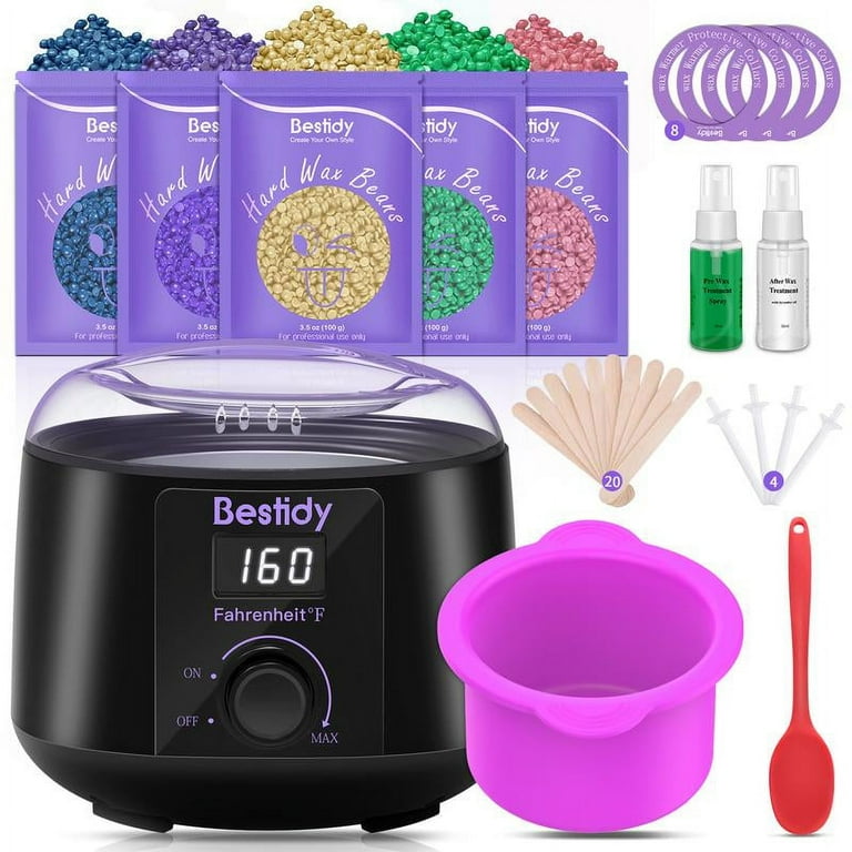 Bestidy Waxing Kit for Women and Men Home Wax Warmer with 5 Pack 