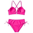 thumbnail image 5 of Womens Bathing Suits Tankinis Plus Size Womens Cheeky Bikini Sets Ruched Two Piece Swimsuit Drawstring Mid Waisted Bathing Suit Summer Swim Suits M, 5 of 7