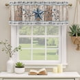 thumbnail image 2 of Texas Star Rustic Curtain Valances for Windows, Kitchen Valance Window Treatments Panel 2 Pack, Country Blue Berry Brown Wooden Plank Rod Pocket Short Curtains for Bathroom Bedroom 54 x 18 Inch, 2 of 8