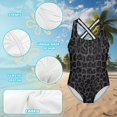 thumbnail image 6 of Uorisanigo Girls Swimsuit Size 5-6 One Piece Polyester and Spandex Beach Bathing Suit Quick Dry Black Leopard Print Summer Vacation Swimwear, 6 of 7