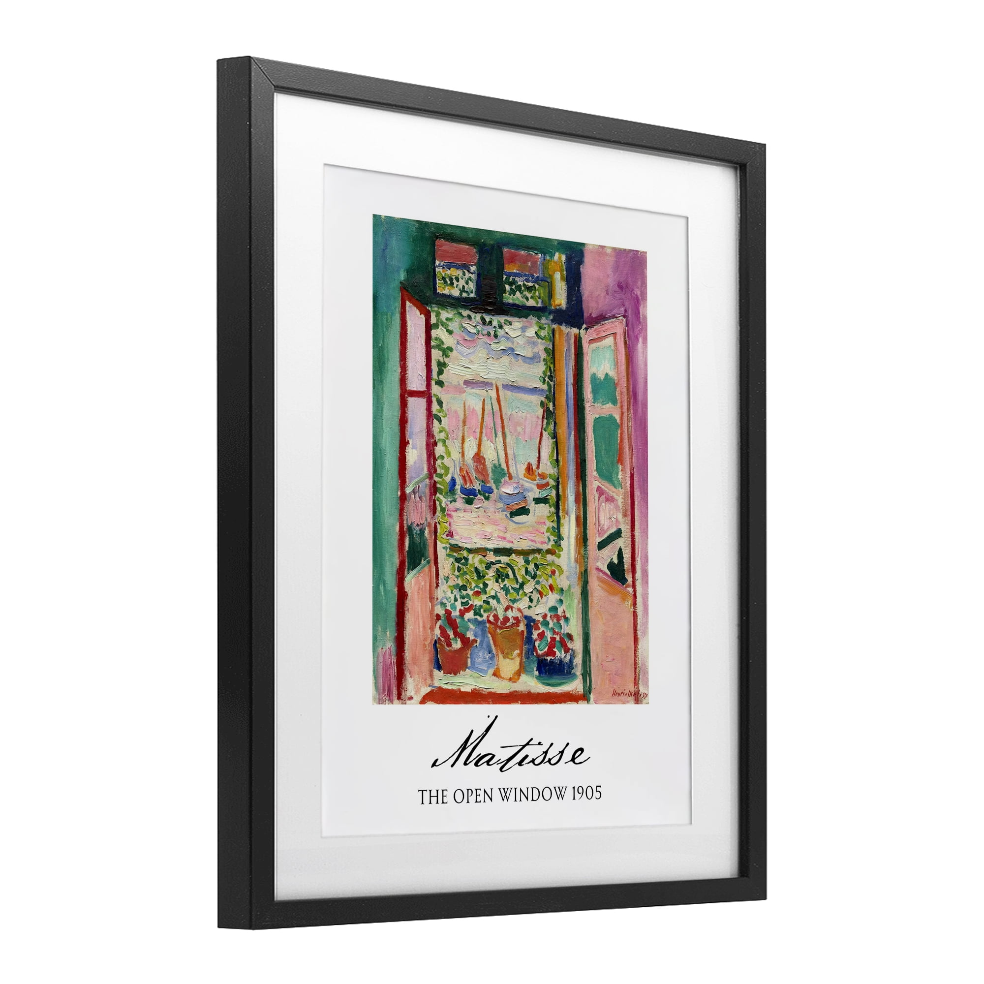 The Open Window Matisse Black Framed Print Under Glass, design by Vintage Hustle