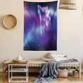 thumbnail image 2 of Fantasy Tapestry, Psychedelic Northern Starry Sky with Spirit of A Wolf Aurora Borealis Display, Wall Hanging for Bedroom Living Room Dorm Decor, 40W X 60L Inches, Blue Purple, by Ambesonne, 2 of 5