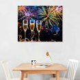 thumbnail image 2 of Awypu New Year Fireworks Champagne Champagne Glasses Wall Art Canvas Prints Poster For Home Office Decorations With Framed, 2 of 6